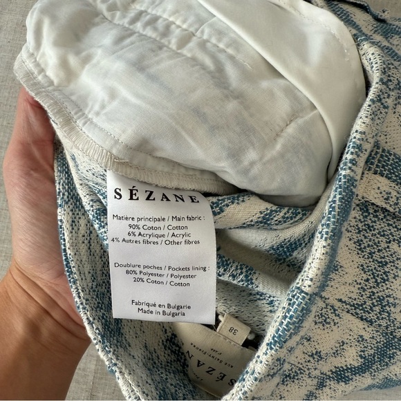 Sezane High Waisted Rome Shorts in Blue - Picture 8 of 10